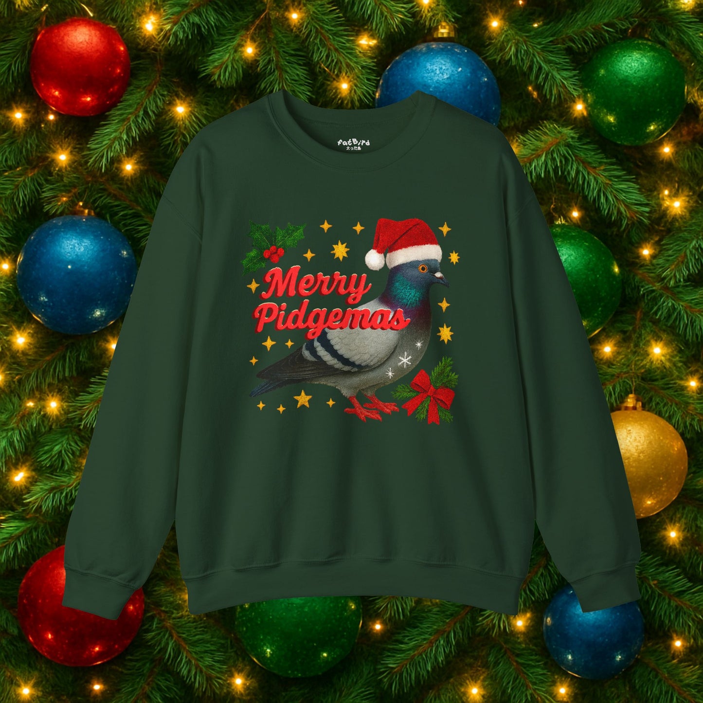 merry pidgemas v1: festive christmas pigeon sweatshirt / jumper