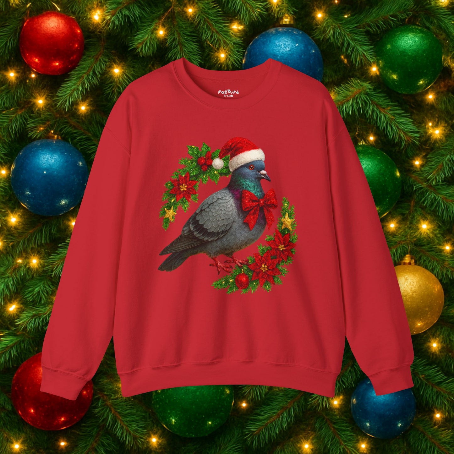 merry pidgemas v3: festive christmas pigeon sweatshirt / jumper