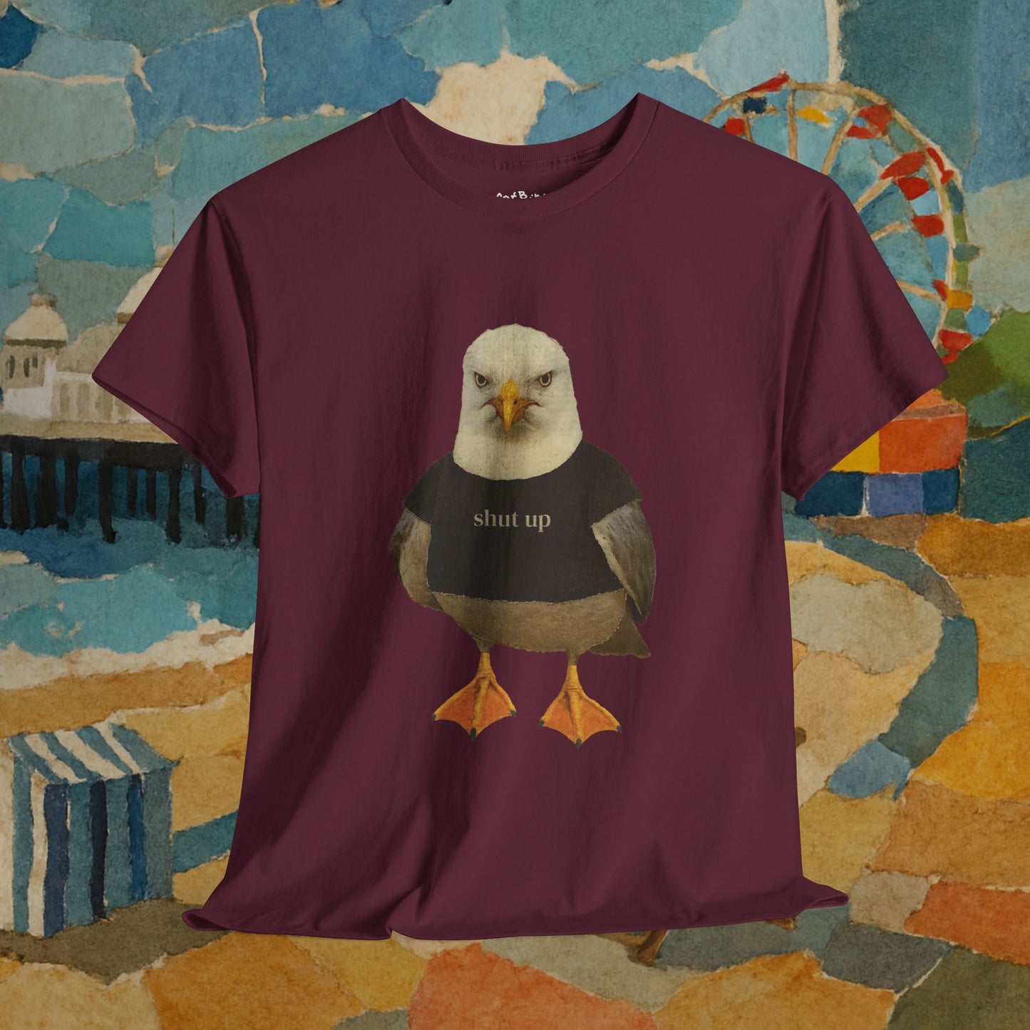 'shut up seagull' unisex graphic tshirt [left]