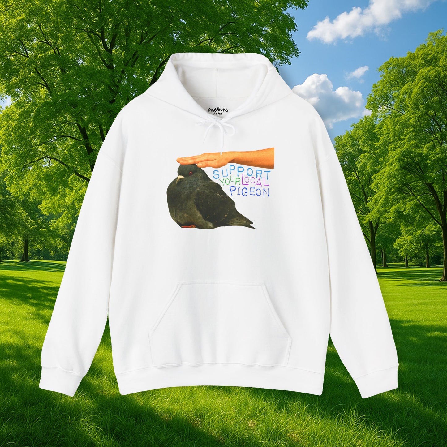 support your local pigeon hoodie