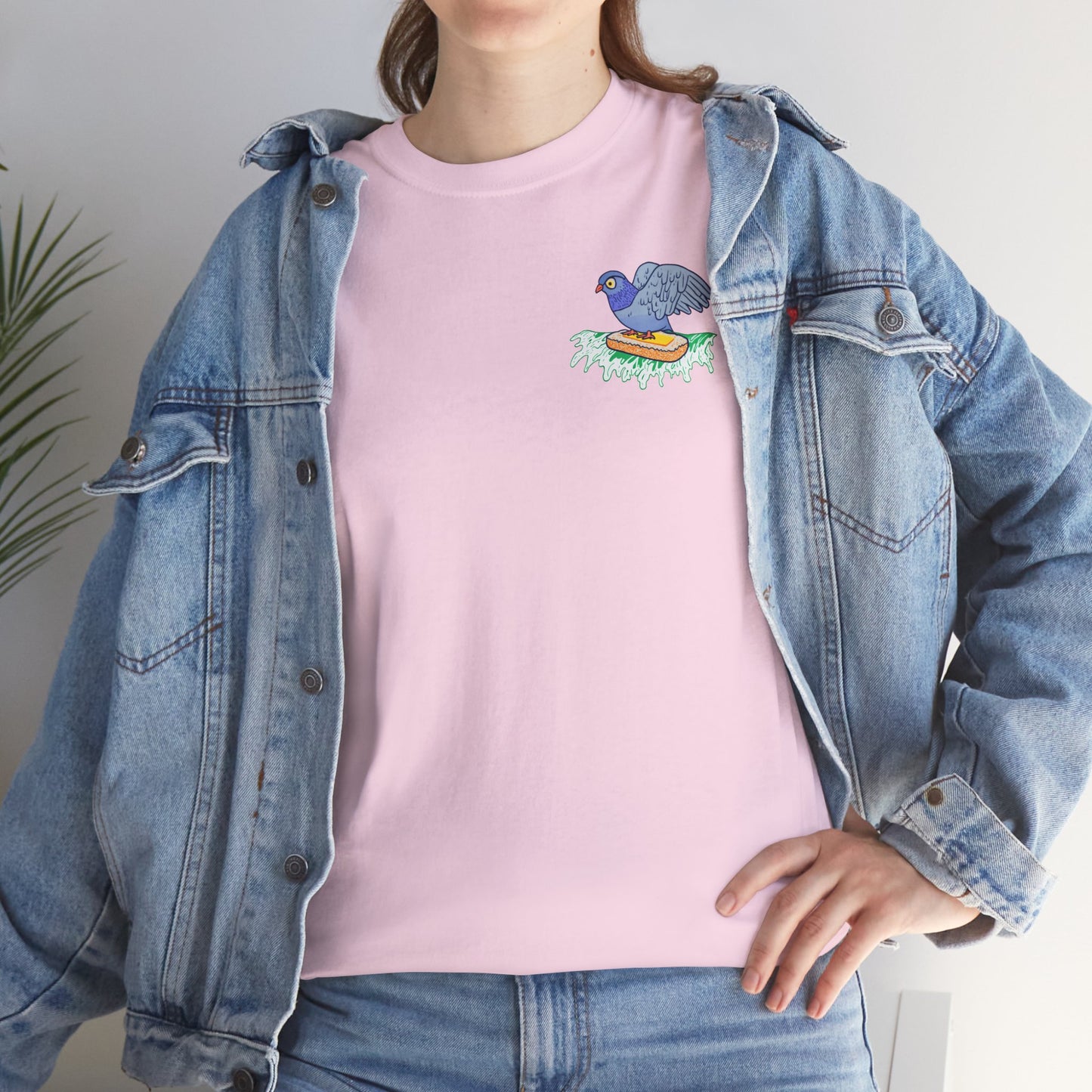 surfin' pigeon on a mission tshirt [left]