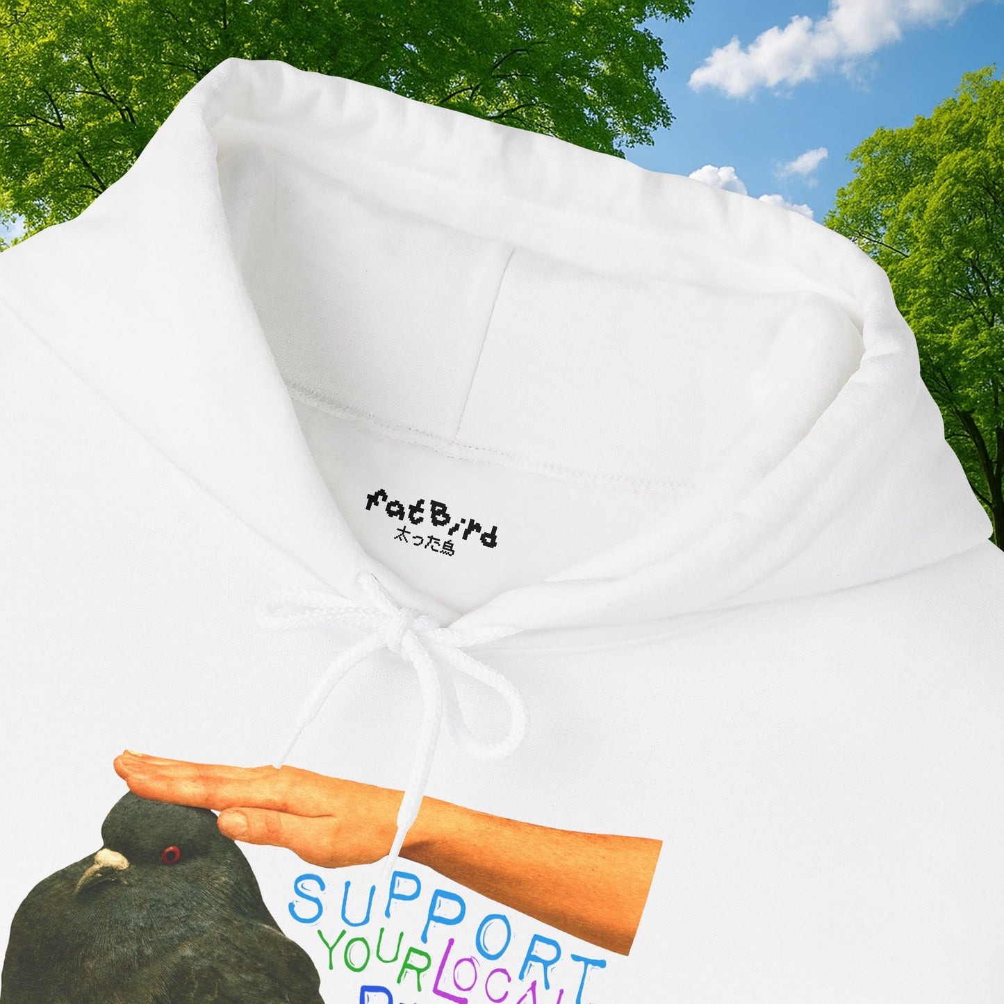 support your local pigeon hoodie