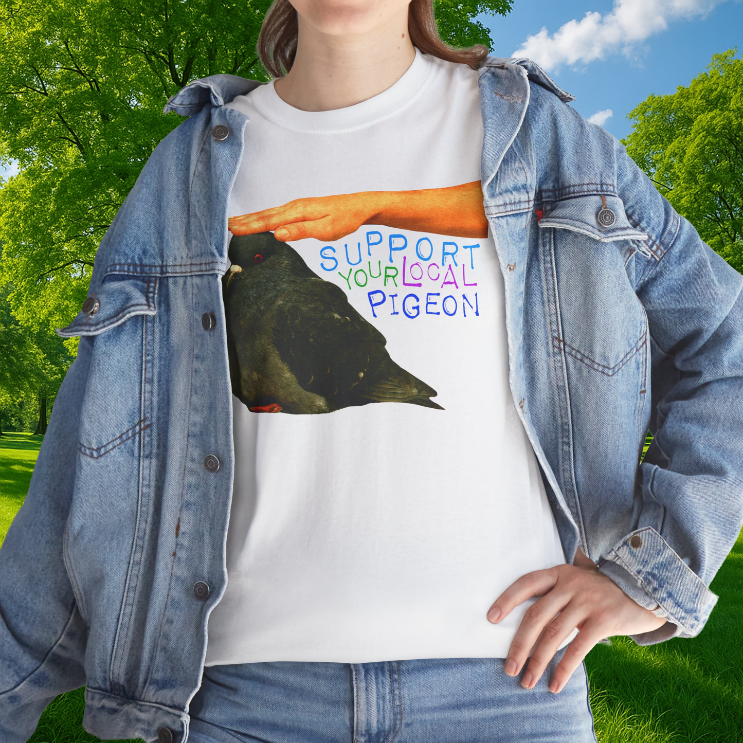'support your local pigeon' tshirt
