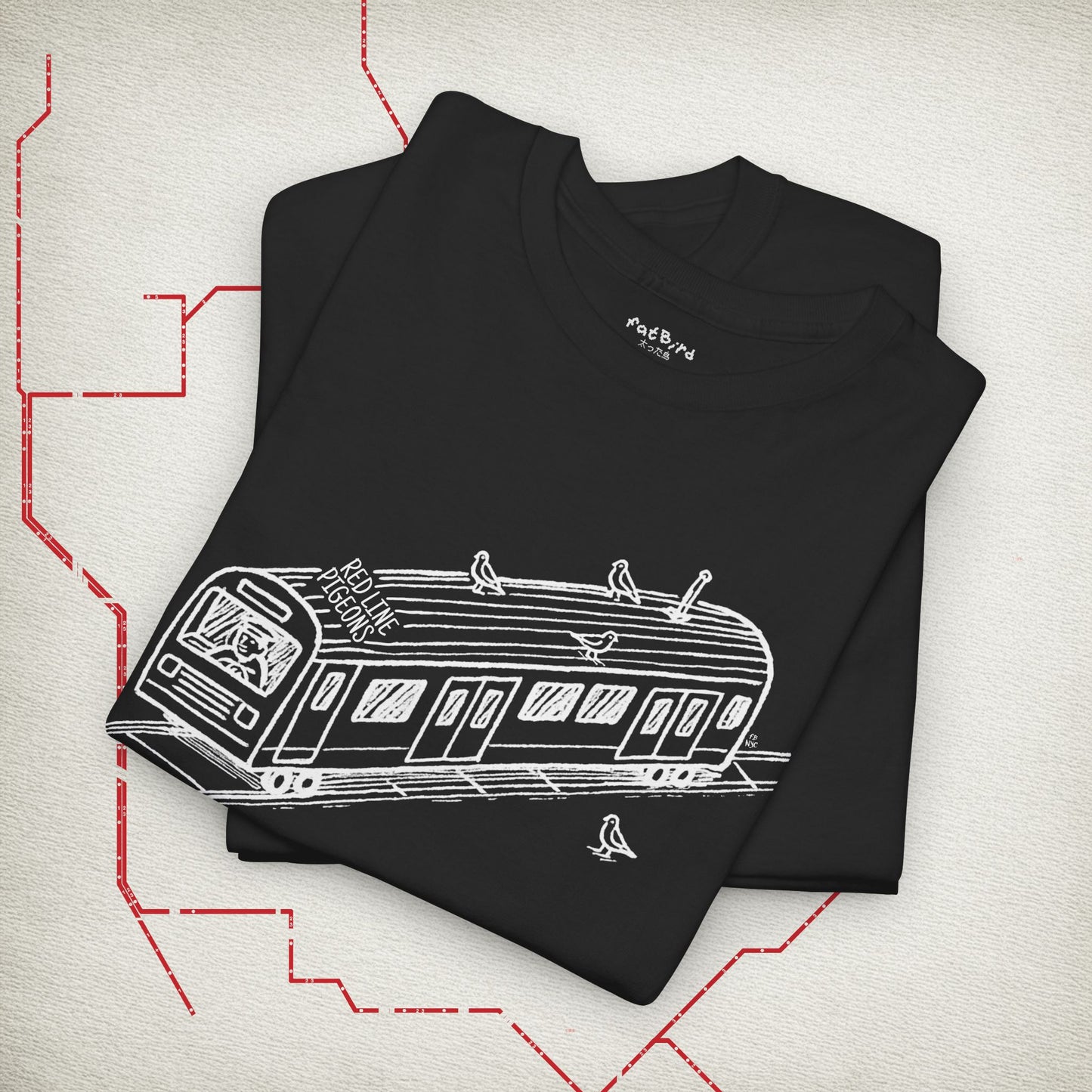 nyc red line pigeons tshirt