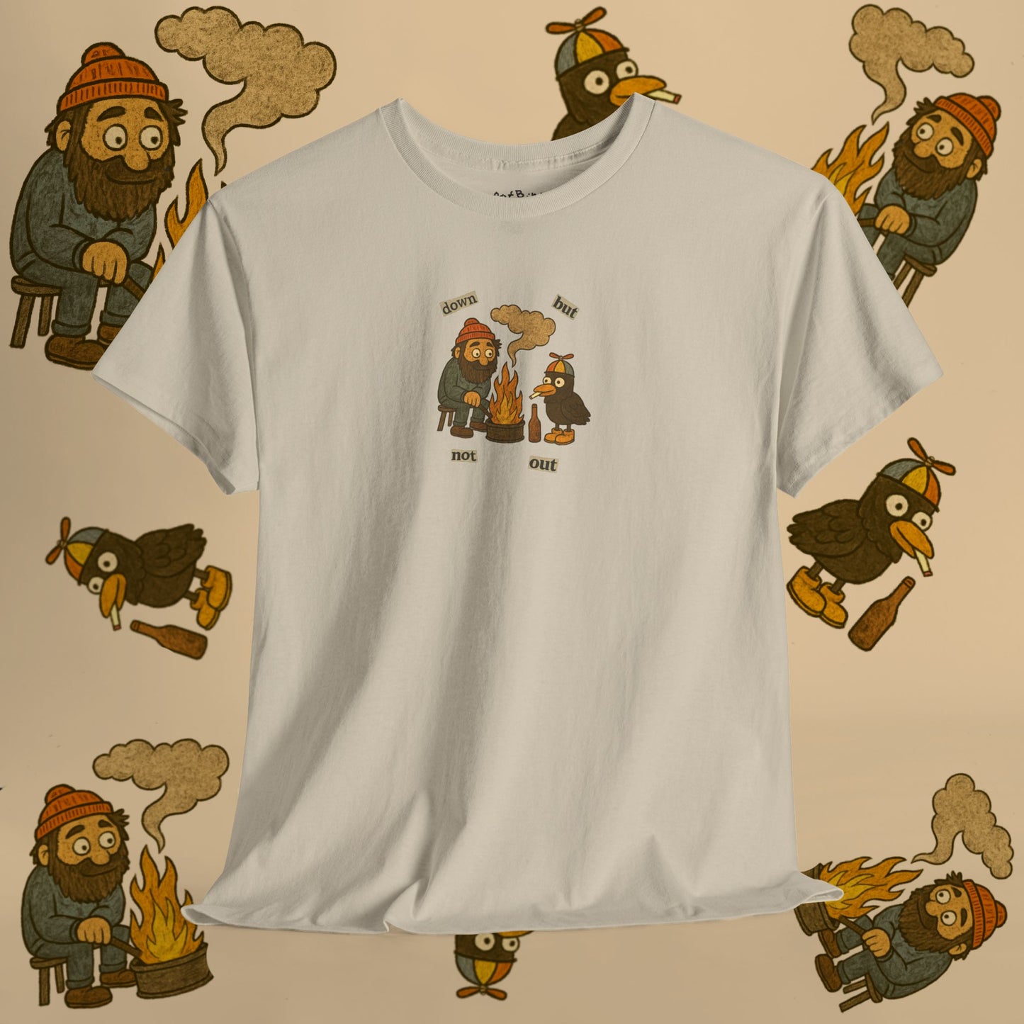 'down but not out' pigeon tshirt