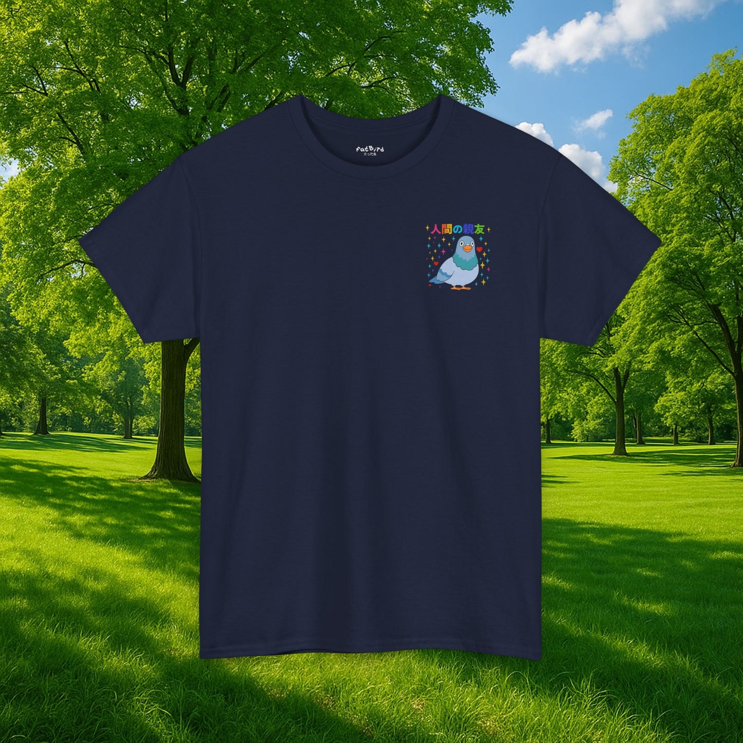 human's best friend pigeon tshirt [left] 人間の親友