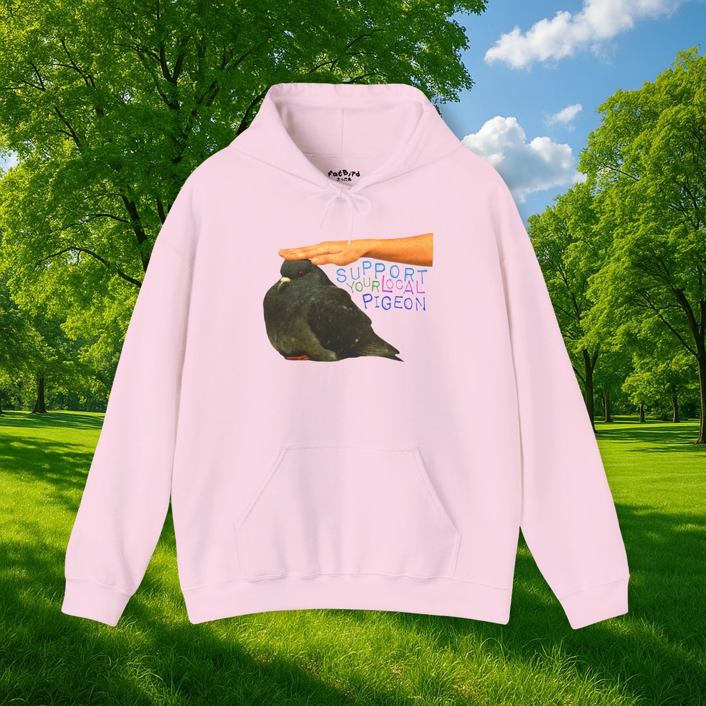 support your local pigeon hoodie