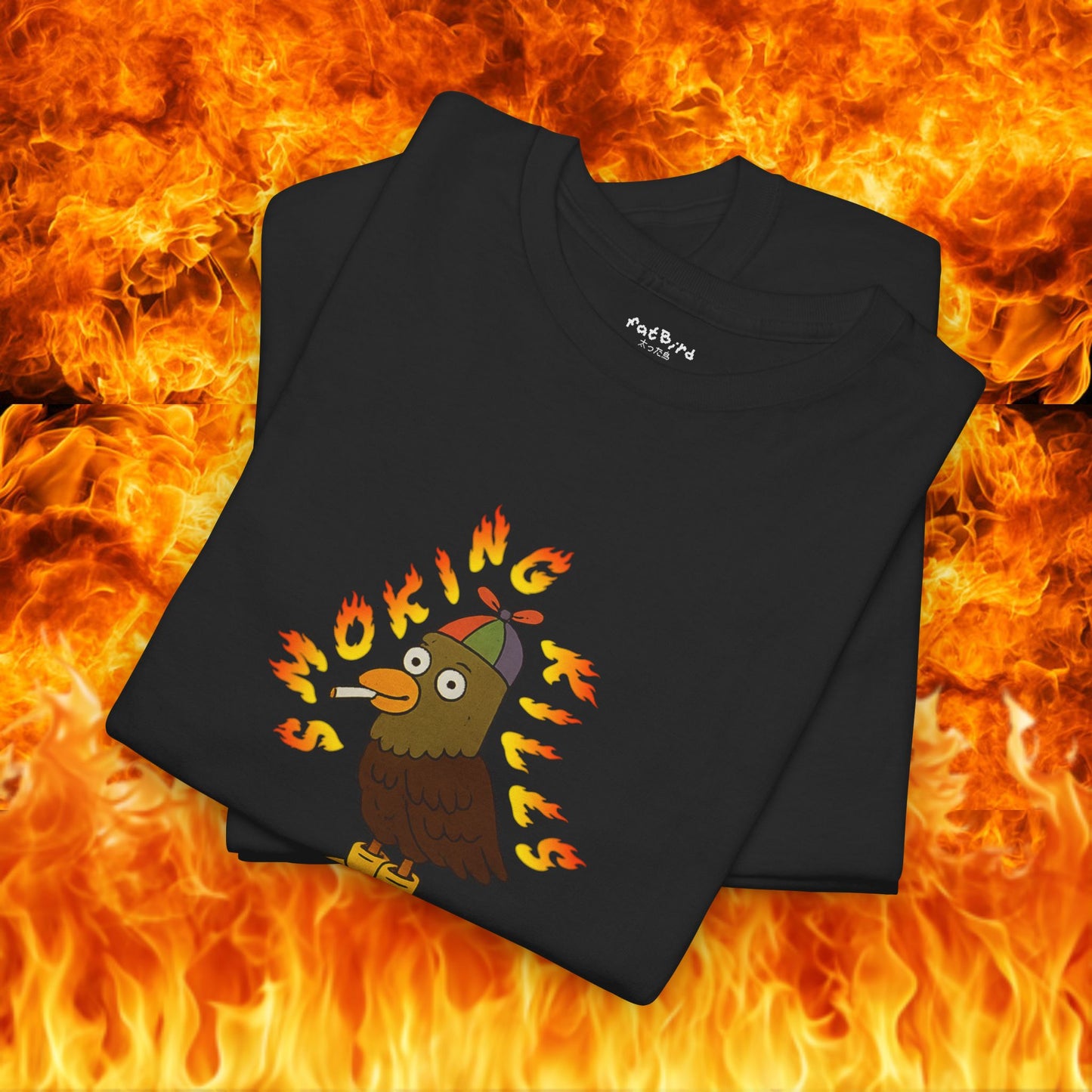 'smoking k!lls' pigeon tshirt