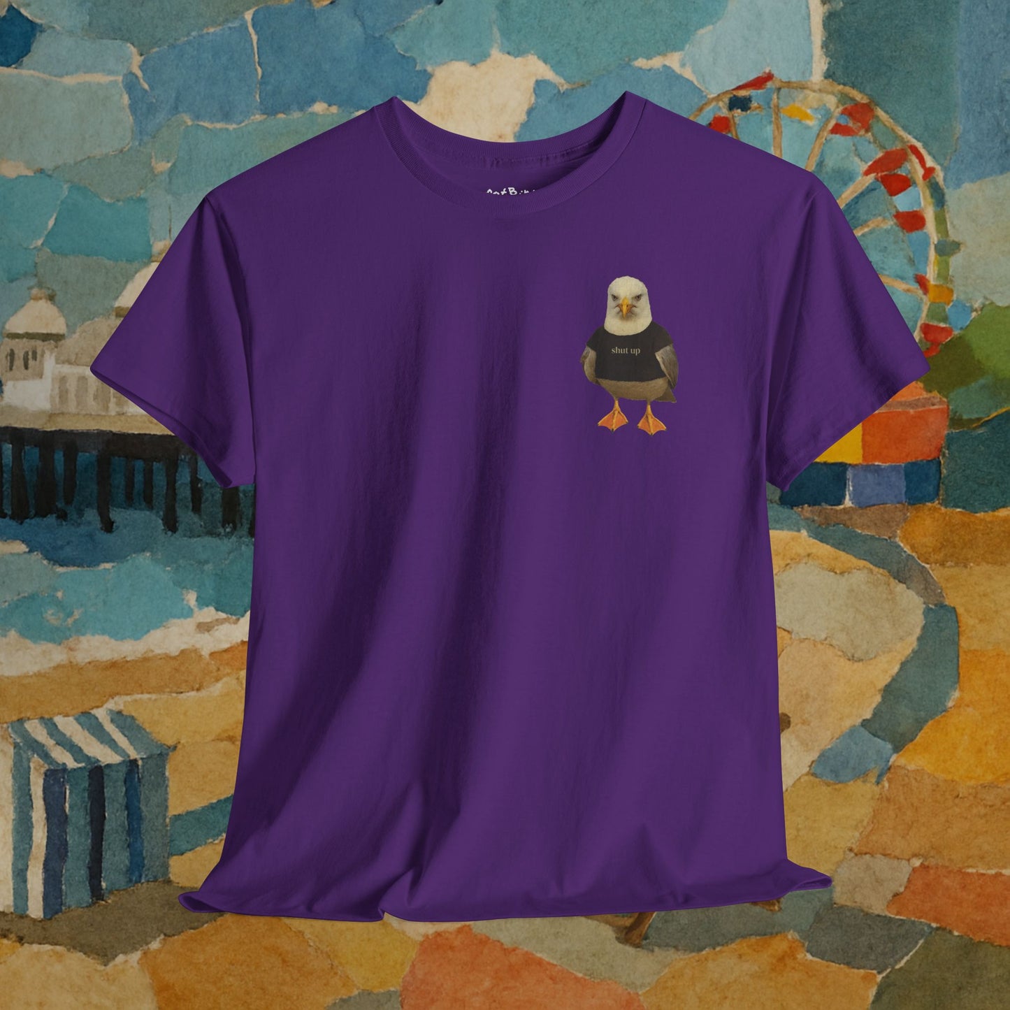 'shut up' seagull tshirt [left]