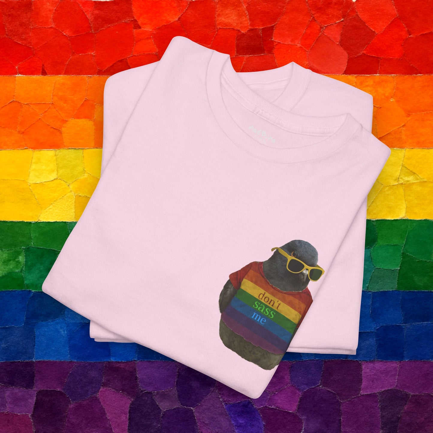 'dont sass me lgbt pigeon' unisex graphic tshirt [left]