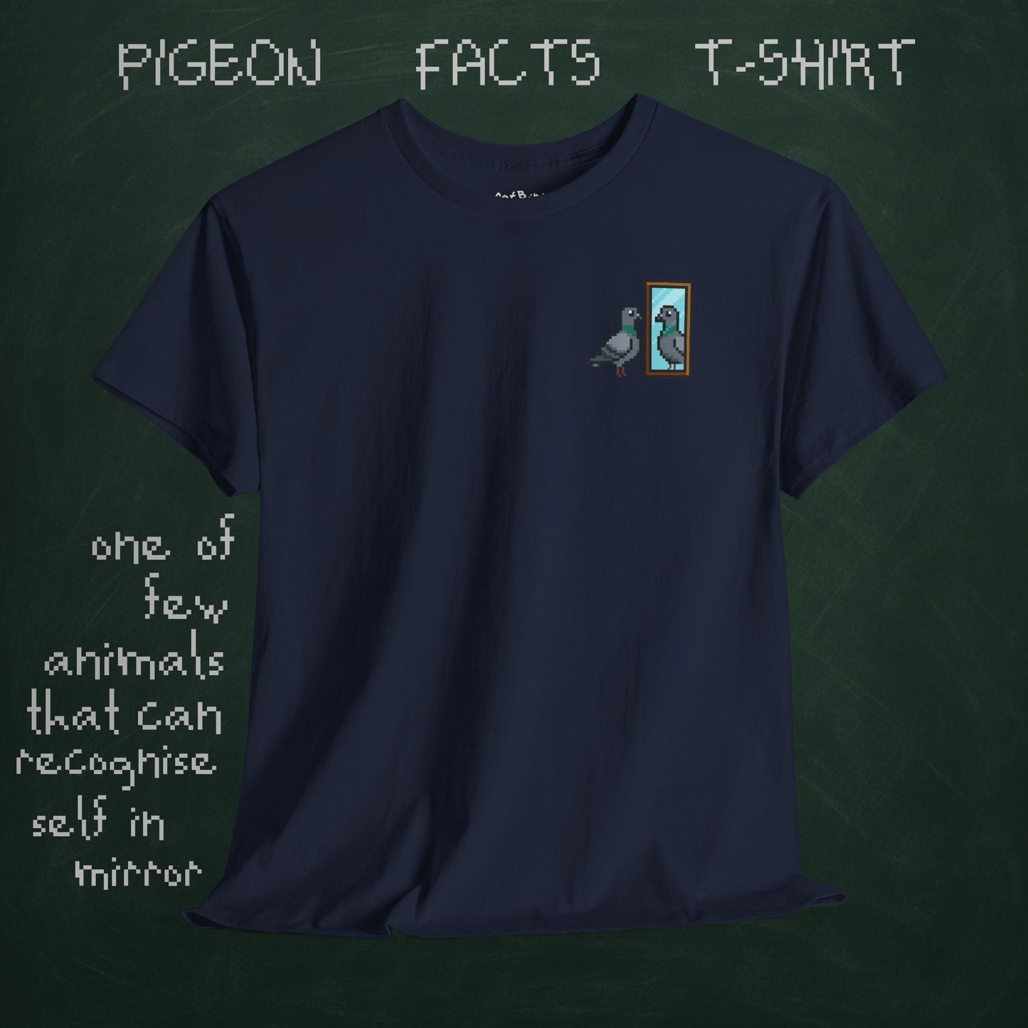 pigeon fact tshirt #1: mirrors [left]