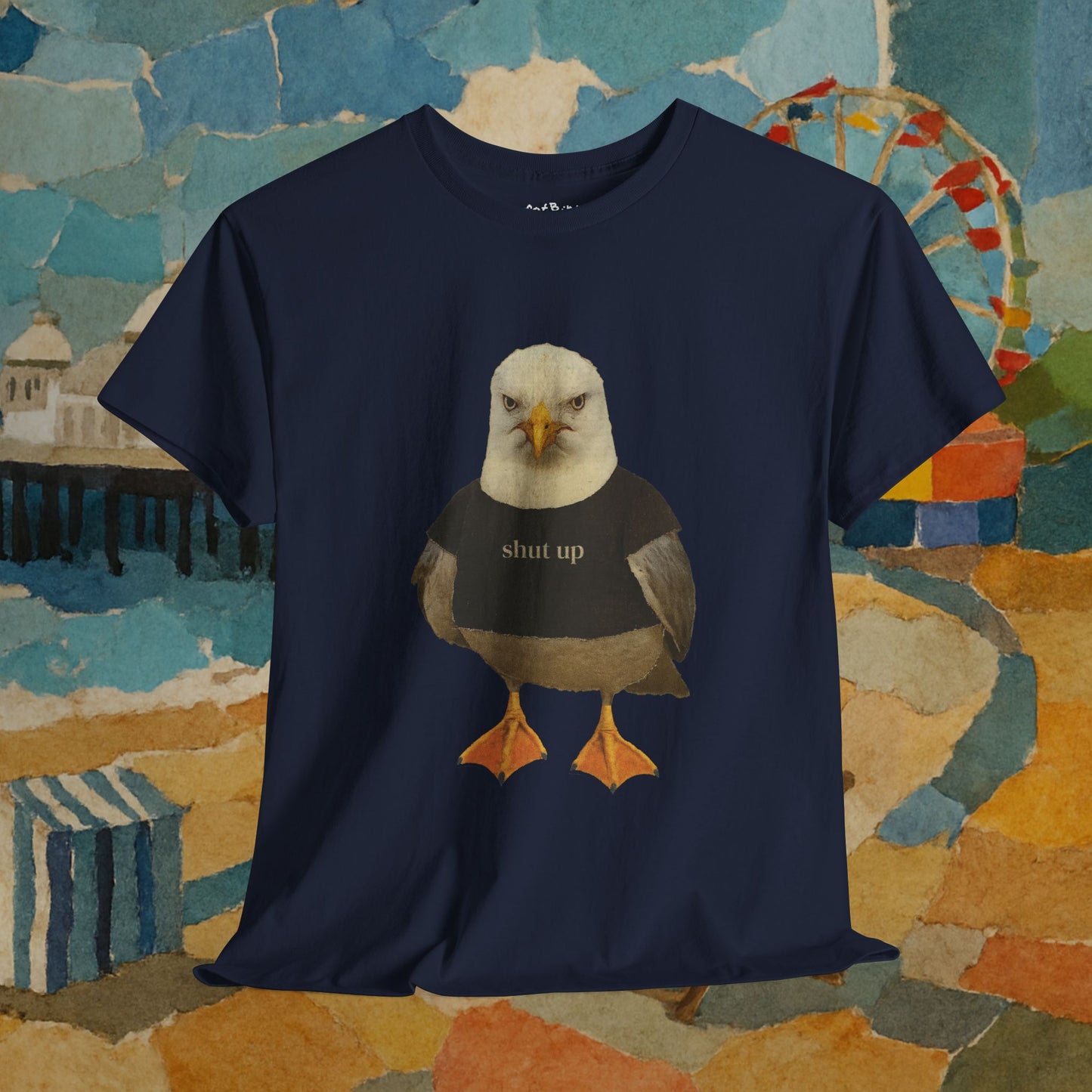 'shut up seagull' unisex graphic tshirt [left]