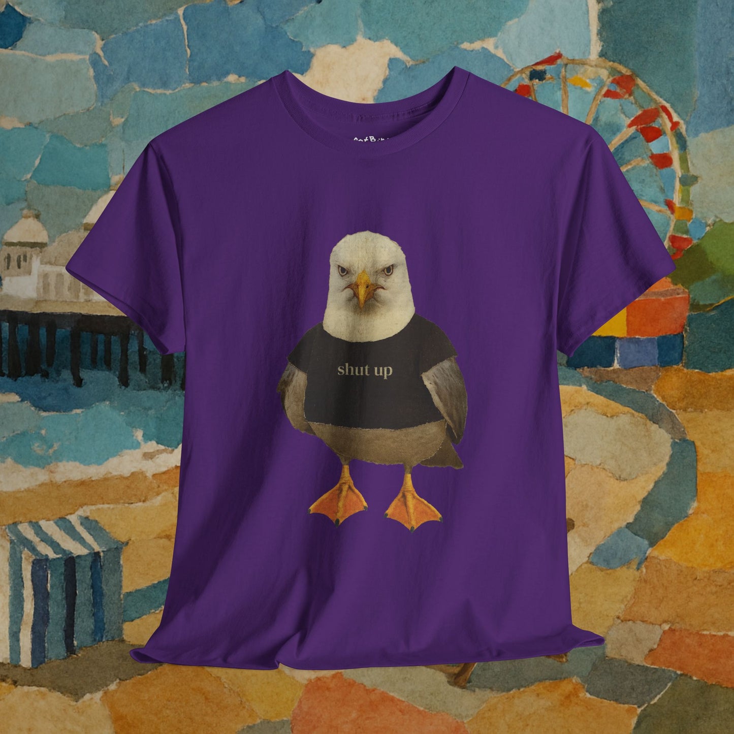 'shut up seagull' unisex graphic tshirt [left]