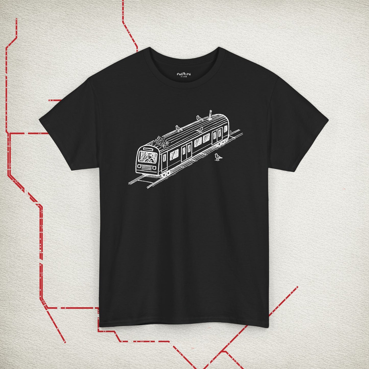 nyc red line pigeons tshirt