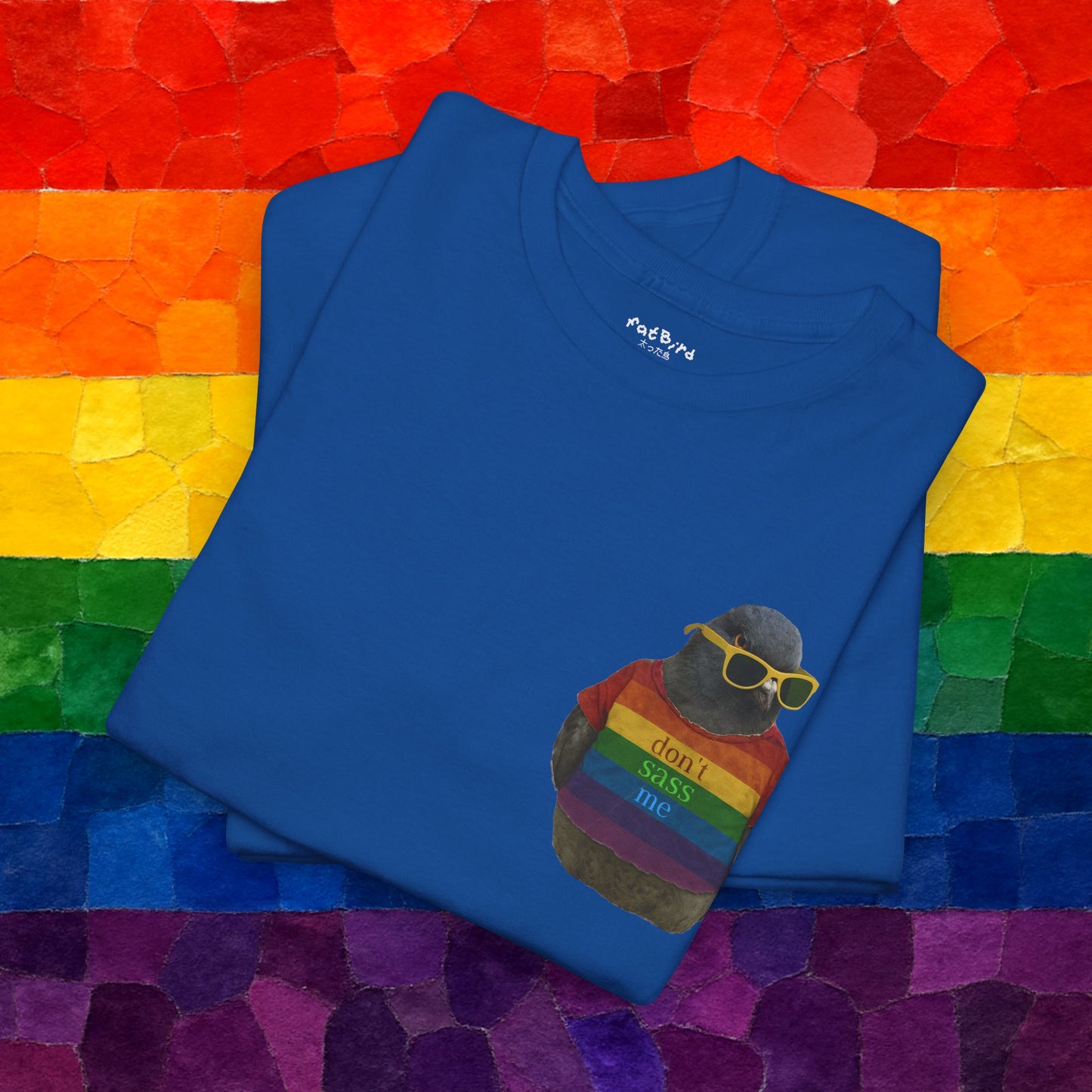 'dont sass me lgbt pigeon' unisex graphic tshirt [left]