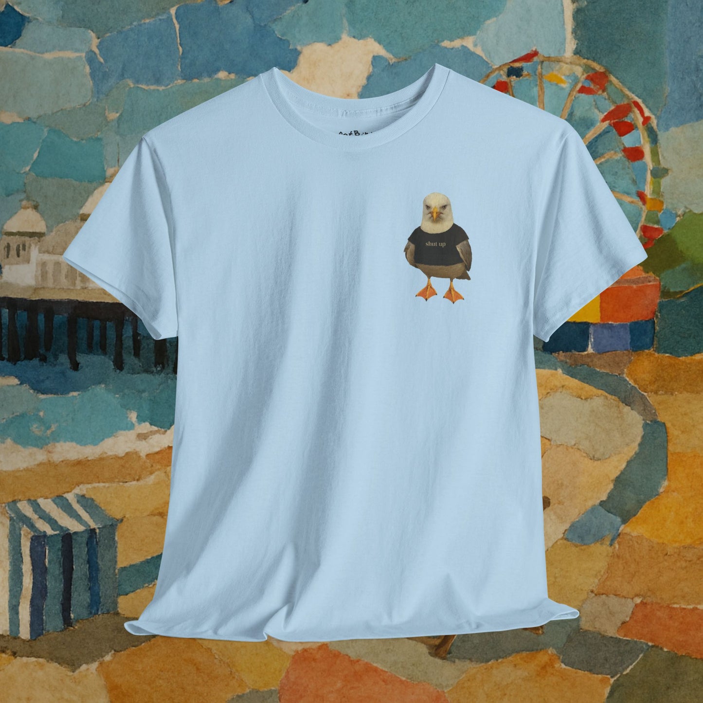 'shut up' seagull tshirt [left]