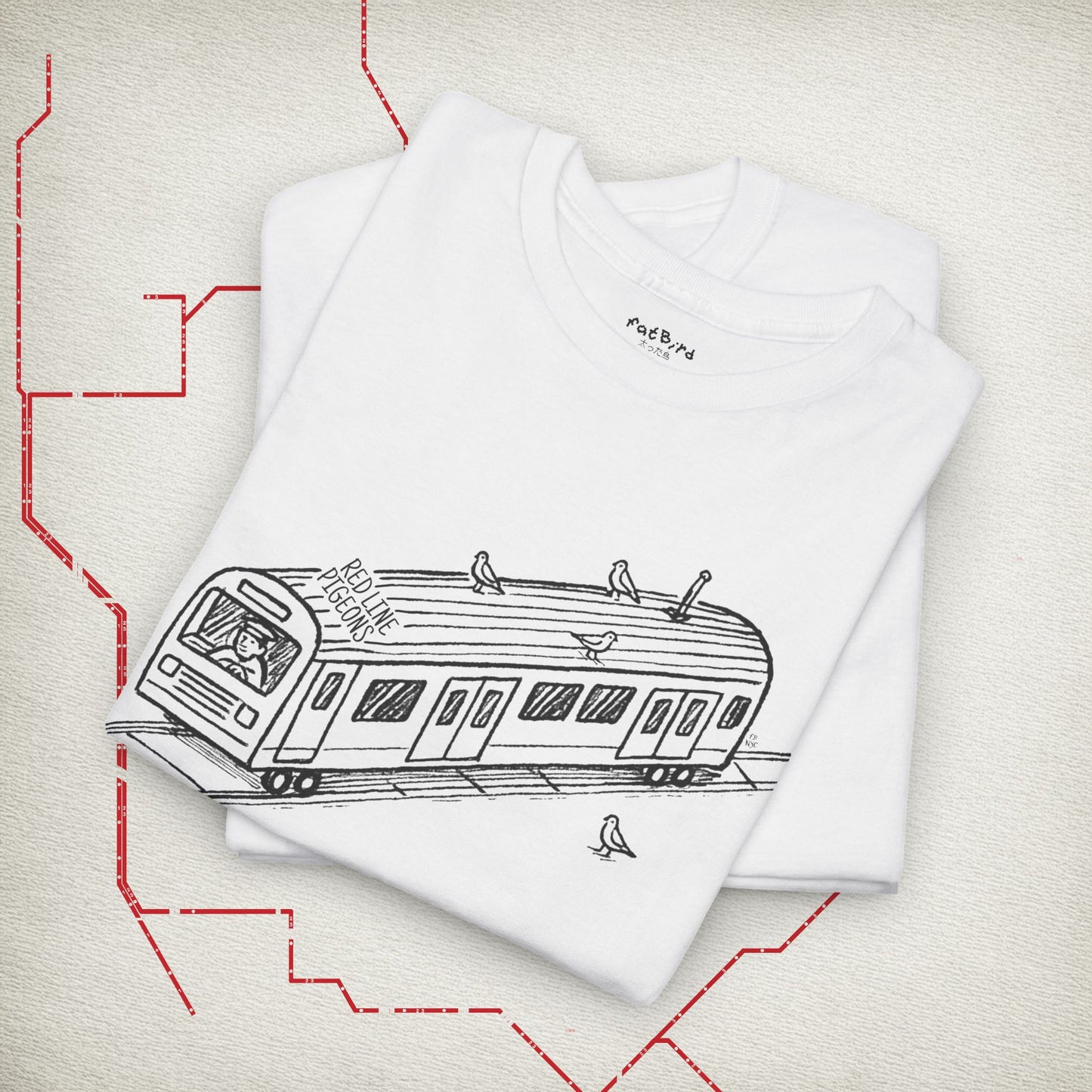 nyc red line pigeons tshirt