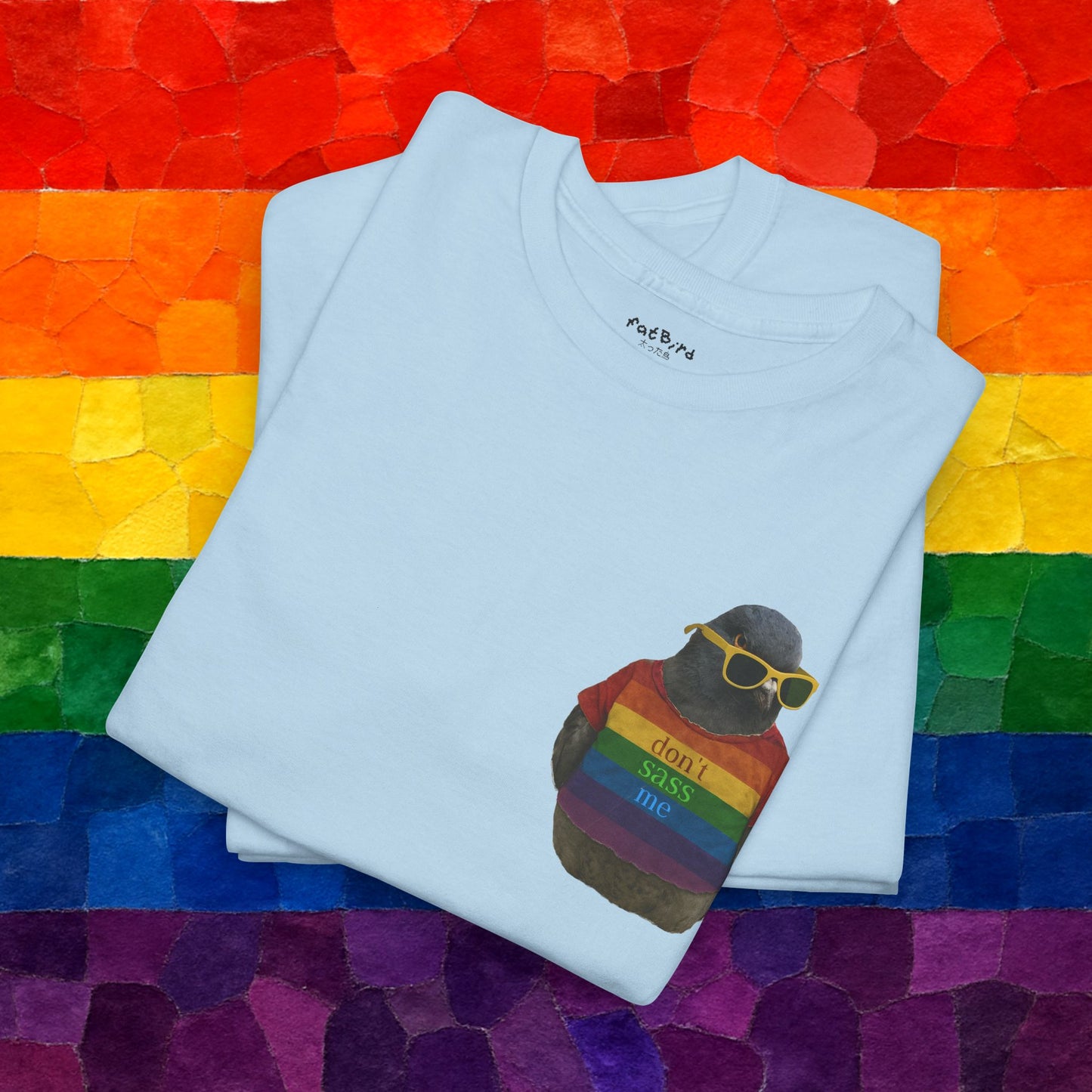 'dont sass me lgbt pigeon' unisex graphic tshirt [left]