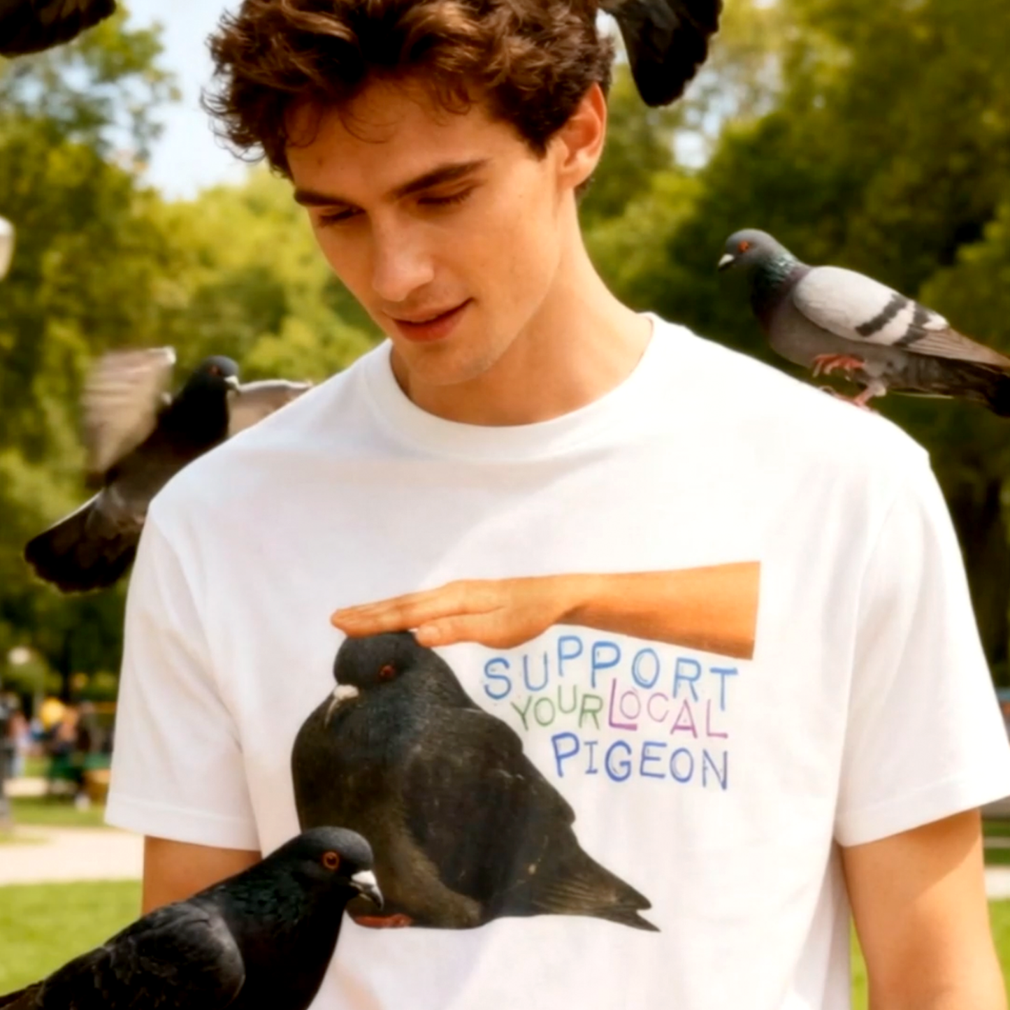 support your local pigeon tshirt