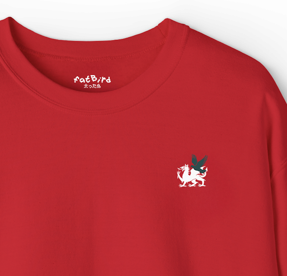 welsh dragon + pigeon emblem sweatshirt [left]