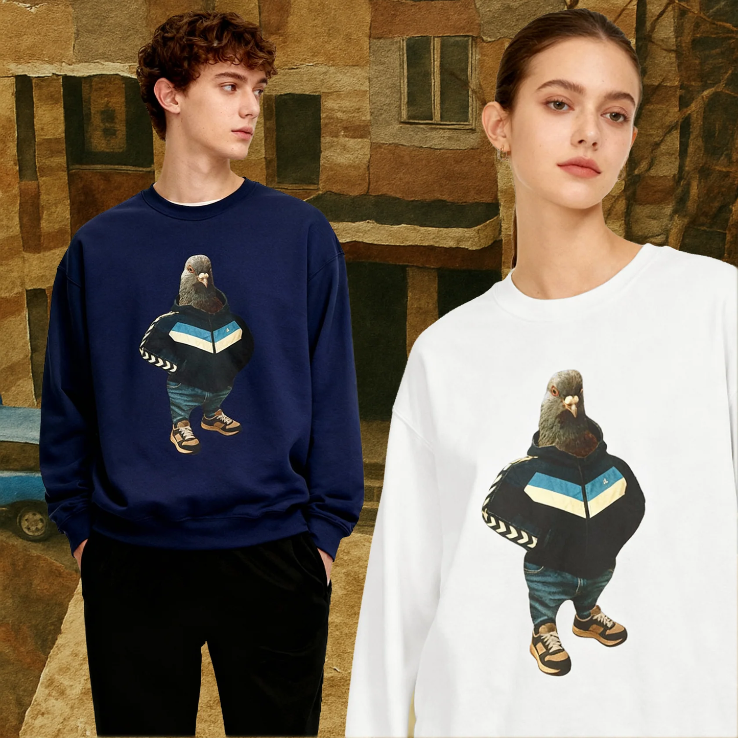 tracksuit pigeon sweatshirt