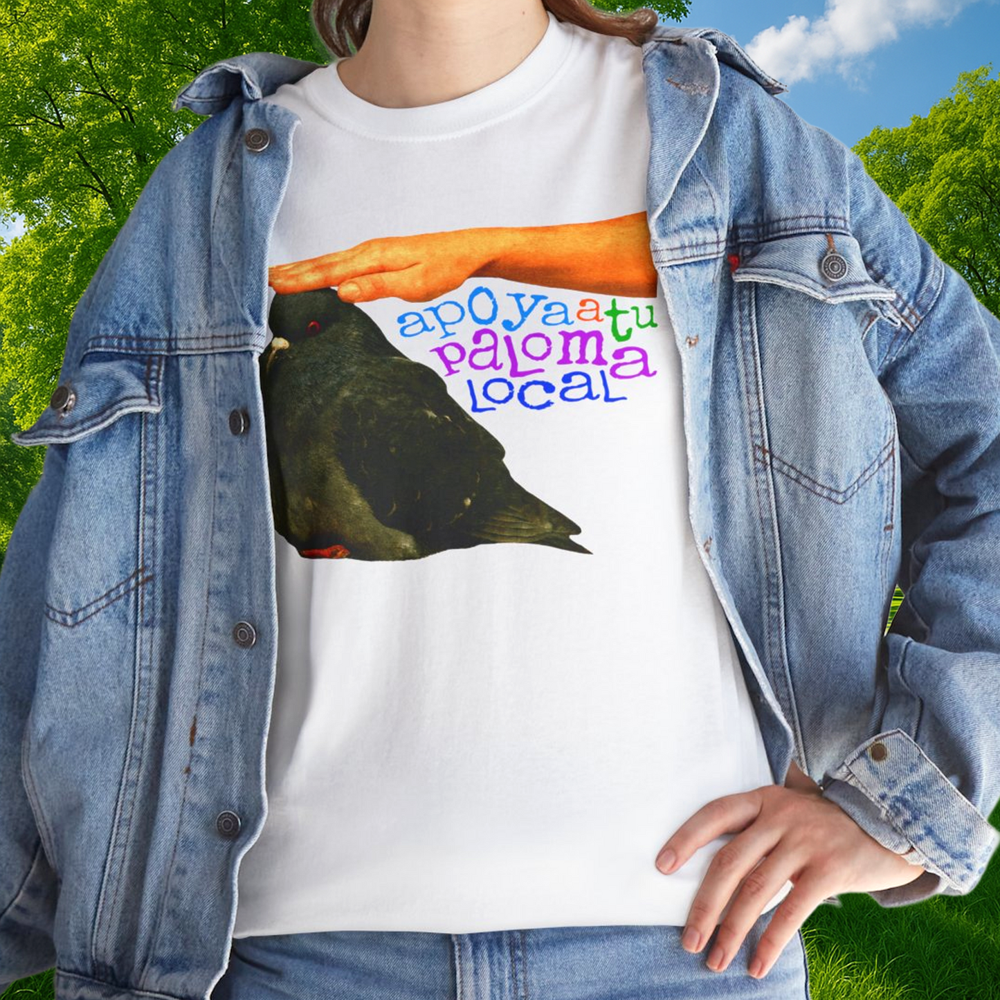 'apoya a tu paloma local' tshirt