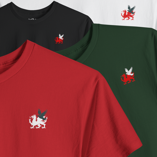 welsh dragon + pigeon emblem tshirt [left]