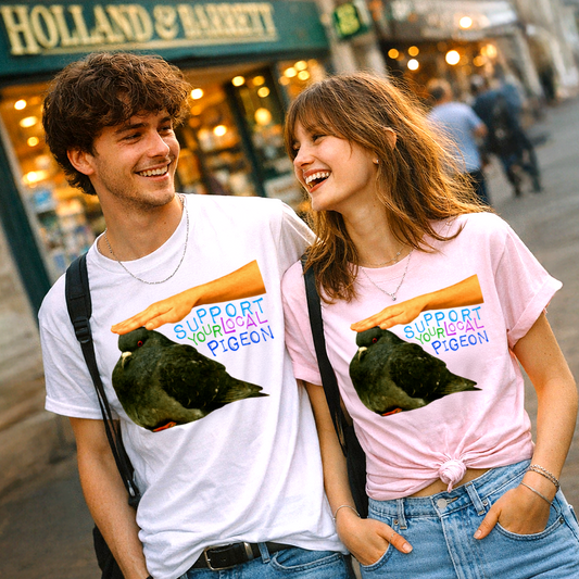 'support your local pigeon' tshirt