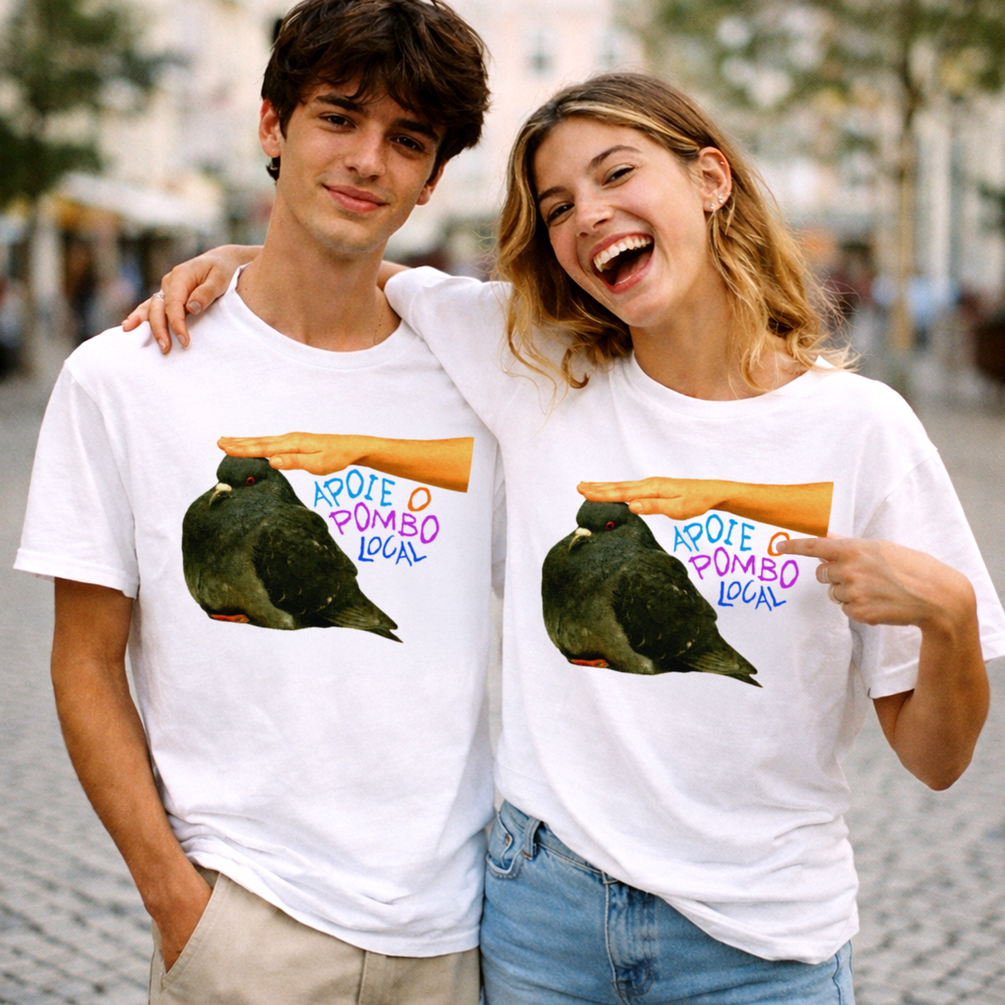 'apoie o pombo local' tshirt