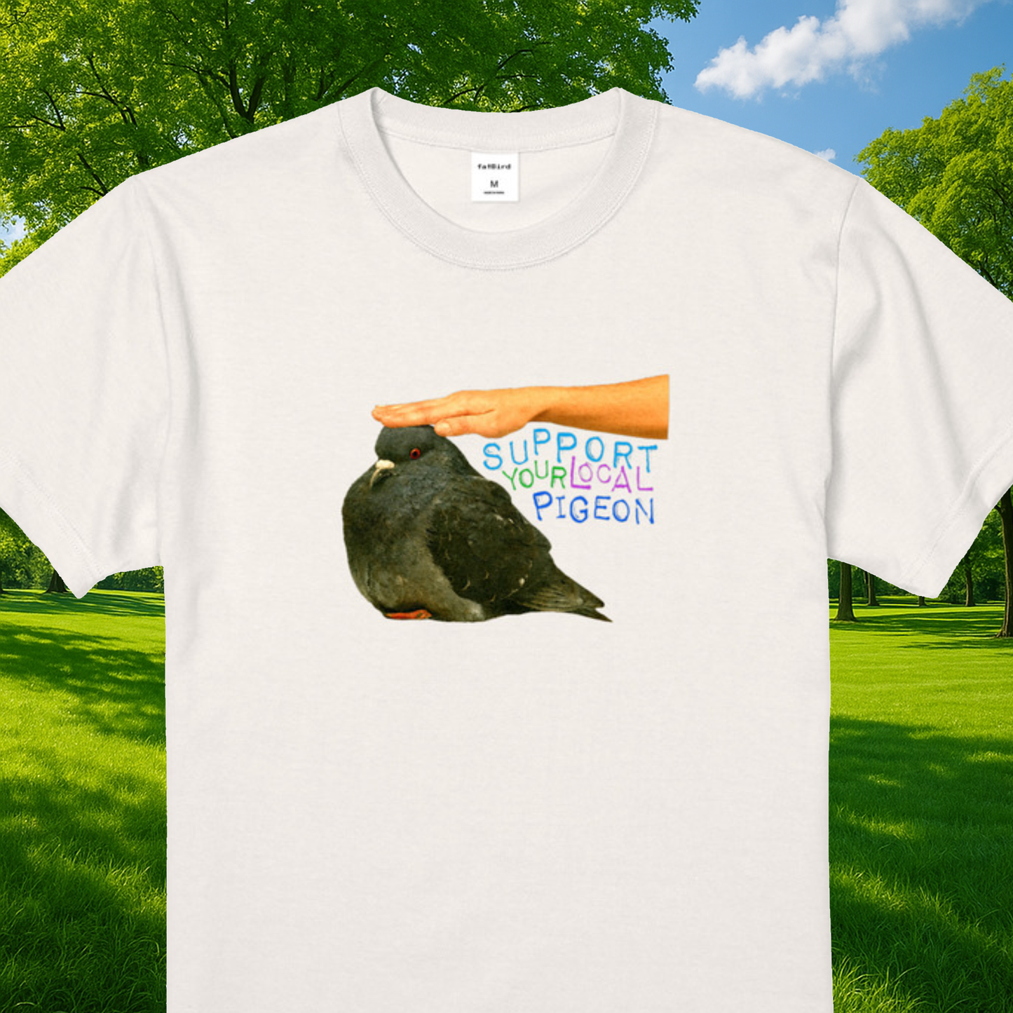 「地元のハトを応援しよう」Tシャツ   -   日本限定