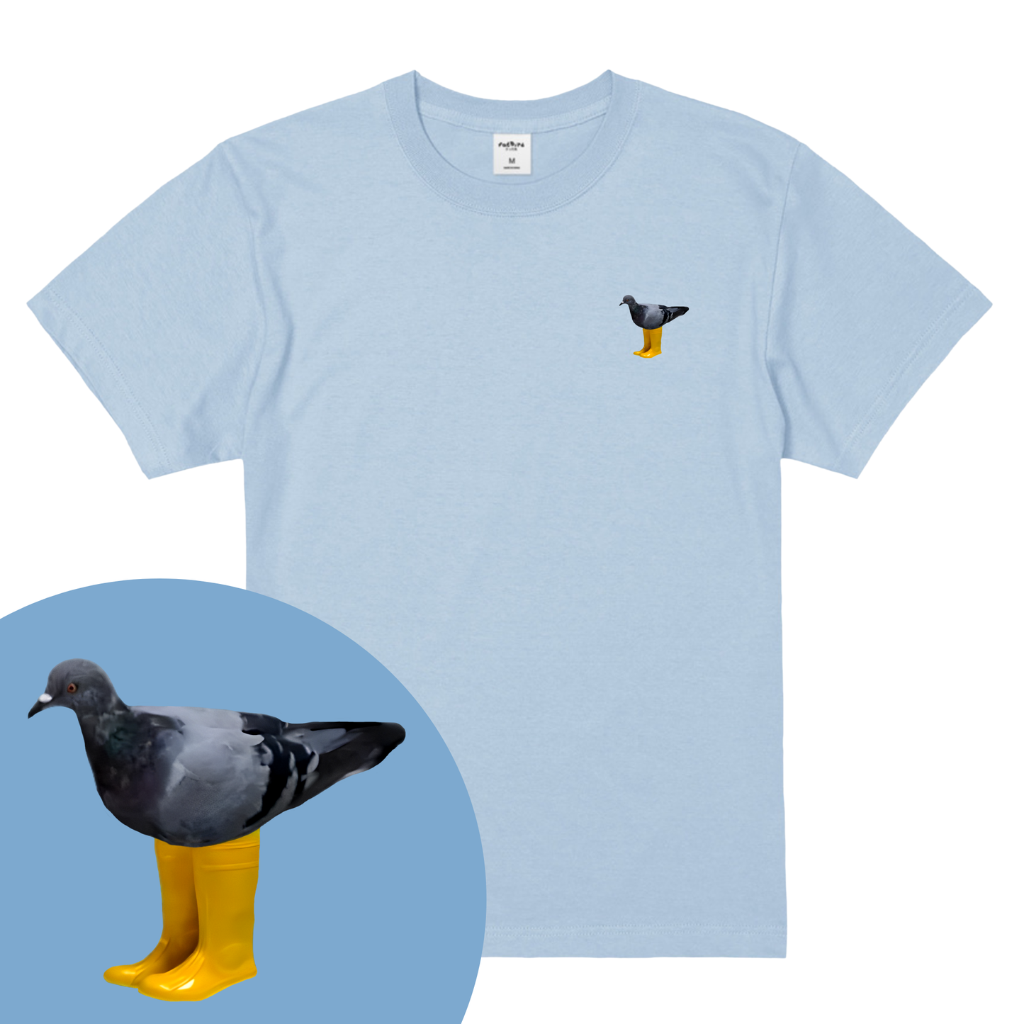 黄色いブーツを履いた鳩。Tシャツ - 日本限定